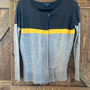 Pendleton Women's Two-Tone Cardigan - Charcoal and Mustard